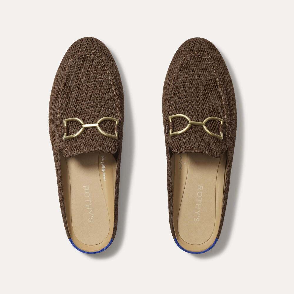 Rothy's The Double Bit Loafer Mule - Cinnamon Raffia-Knit Size 11